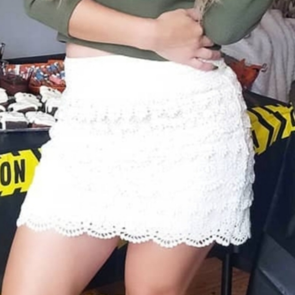 Ivory Crocheted skirt